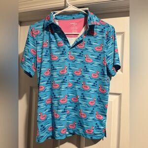 Birdies Blue and Pink Flamingo Shirt